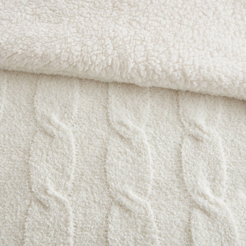 Luxurious Chenille Bedding Sets, Ivory Cable Knit, Cozy Bedroom Essential