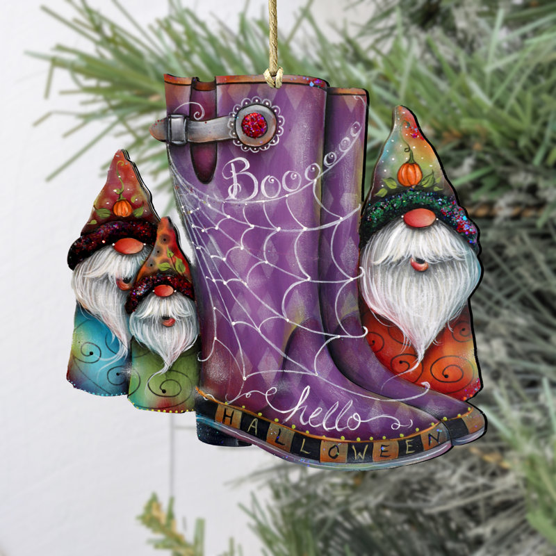 Ornement en bois Hello Halloween par J. Mills-Price