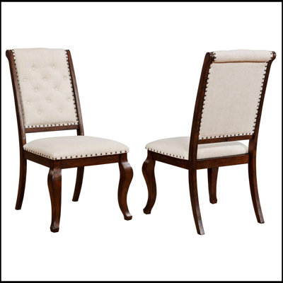 Ensemble de chaises à dossier capitonné crème et antique Java, confortable et élégant pour toute salle à manger