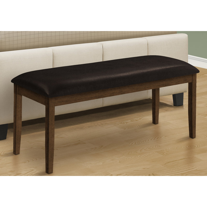 Banc 48 po rectangulaire en bois massif - siège brun pour salle à manger et couloir dans différentes pièces rembourrées en mousse