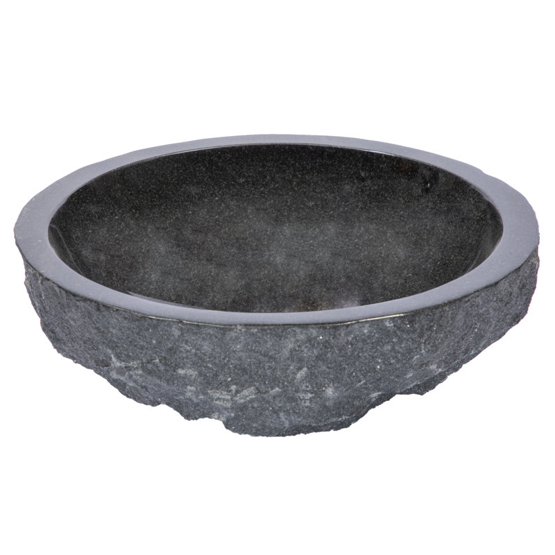 Eden Bath 16.5'' Black/Gray Stone Circular Bathroom Sink