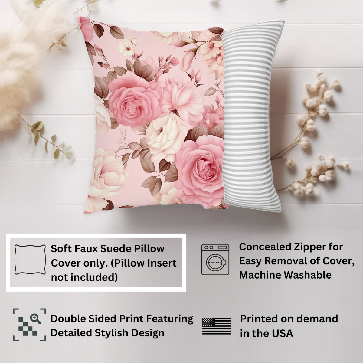 Ethan Taylor Floral Muted Pink Roses VIII Glam Flowers | Wayfair