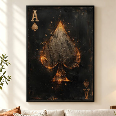 As de pique - Tableau sur toile encadrée marron, 91,4 cm (H) x 61 cm (L)