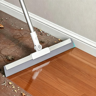 JOYBOS Bathroom Floor Squeegee With 180° Rotatable Head, Hair Tangle-free Design, Multi-purpose Glass Squeegee, Suitable For Floors, Glass And Mirrors，With bonus cleaning cloth