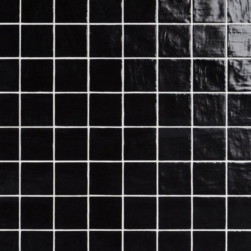 Montauk 4x4 Mixed Finish Ceramic Tile, Black