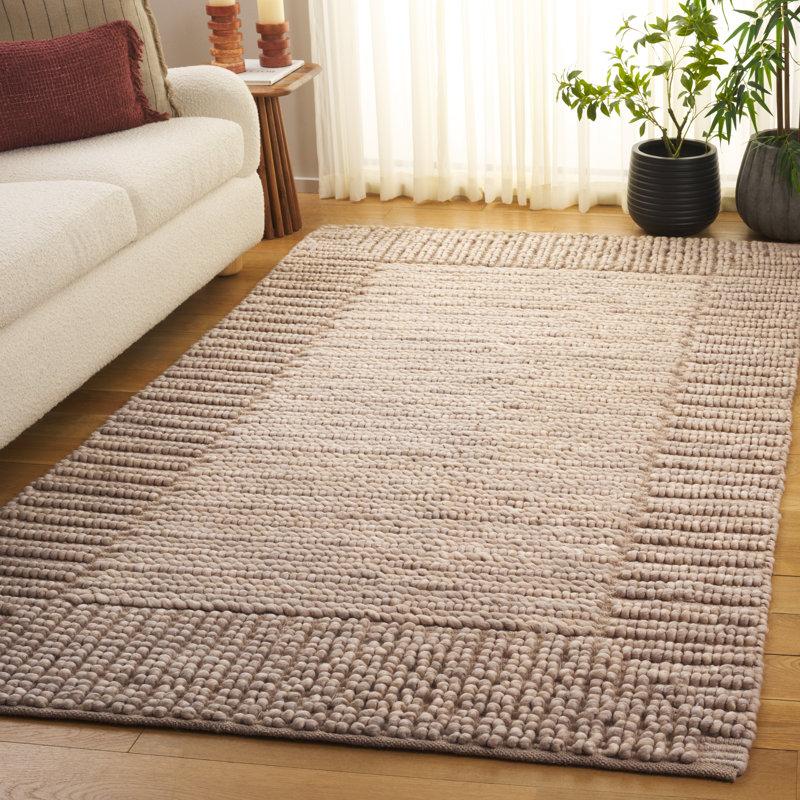 Natura 286 Flatweave Wool/Cotton Rug in Taupe, Rectangle 5' x 8'