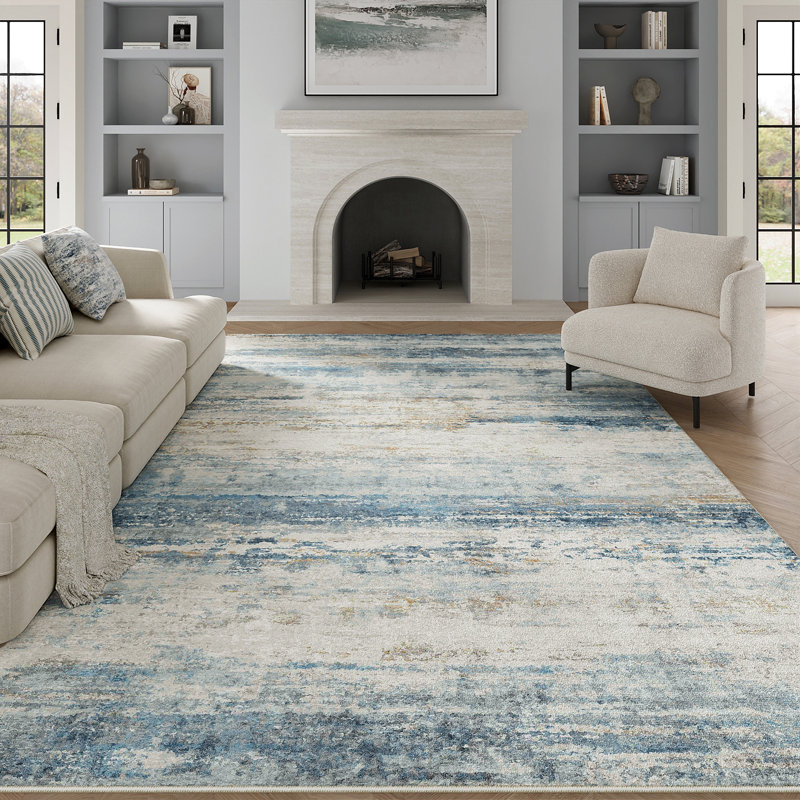 Elroy Modern Abstract Machine Washable Area Rug, Rectangle 8' x 10'