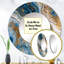 Blue and White Marble Dreams - miroir décoratif abstrait, miroir mural rond bleu, impression d'art en métal-97183537