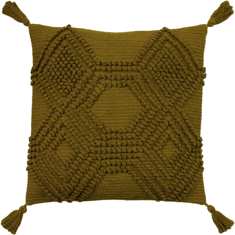 Halmo Square Throw Cushion, Dark Green, Polyester