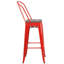 Tabouret de bar ou de comptoir en métal Marian avec dossier et siège en bois Marian-2127243145-2101696429-2101696408