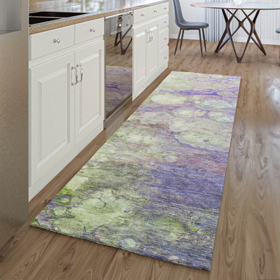 Premium Machine Washable Prisco Purple Rug