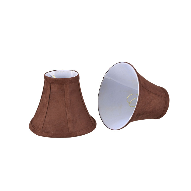 Abat-jour en cuir de style candélabre à cloche H 5 po en brun foncé