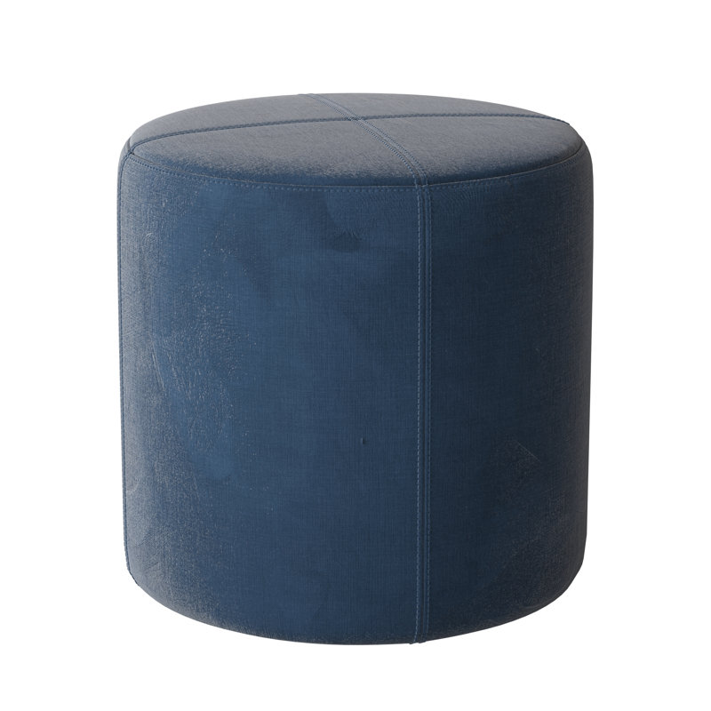 Porthleven Upholstered Ottoman, Velvet Lapis