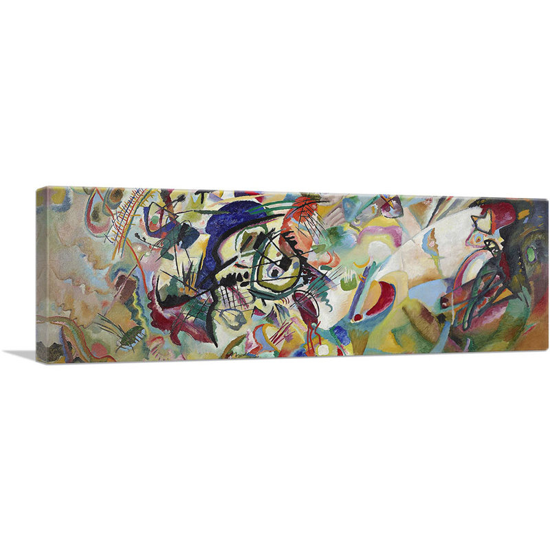 "Composition VII 1913" par Wassily Kandinsky, reproduction d'art sur toile panoramique, H 12 po x l 36 po x P 0,75 po