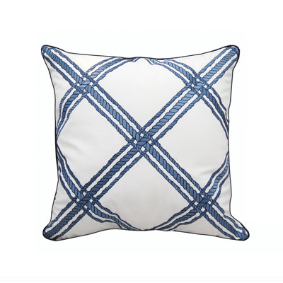 Embroidered Outdoor Throw Pillow