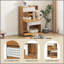Ensemble de meubles modernes 2 en 1 pour chat 2 en 1, table d'appoint pour litière pour chat, maisonnette avec rangement pour 2 petits chats - Brun-1770398390