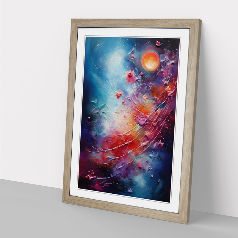 Single Picture Frame Print on Wood, 46cm H x 34cm W, Oak Framed