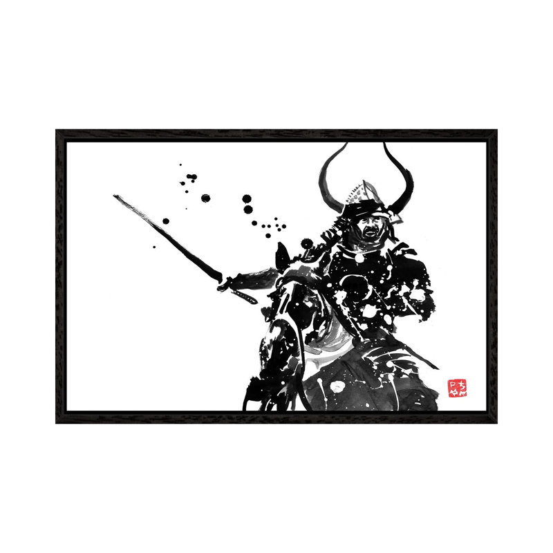 Horse Riding by Péchane - Print on Canvas, 66.04 cm H x 45.72 cm W, Black Framed
