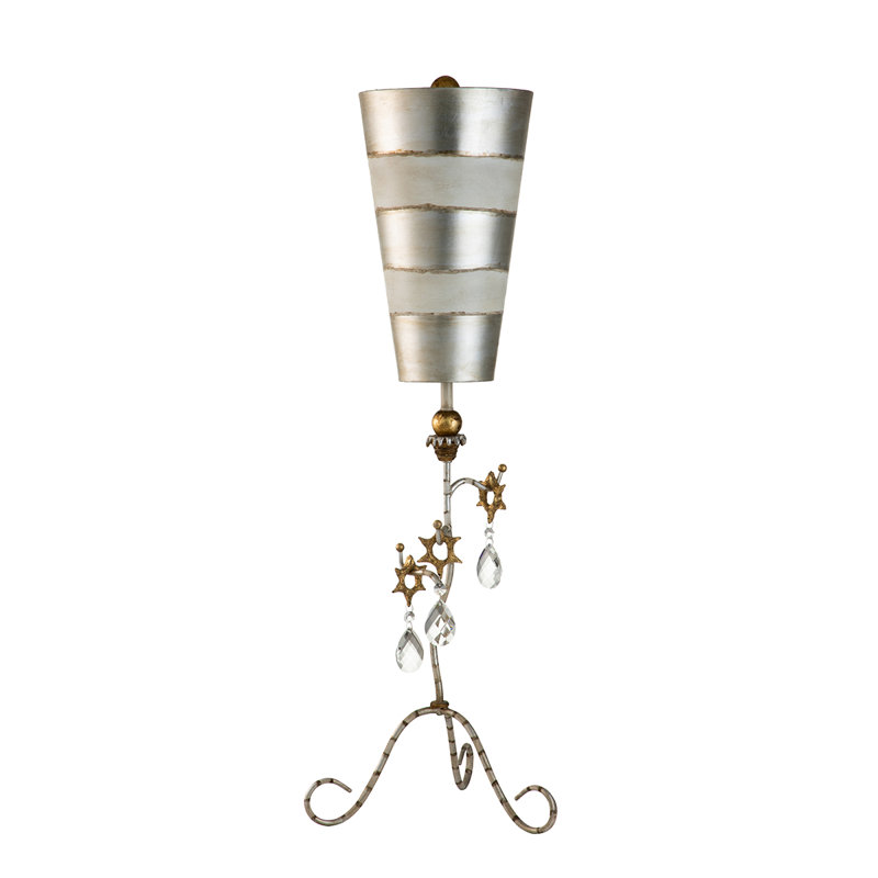 Tivoli 38" Tripod Table Lamp, Silver/White