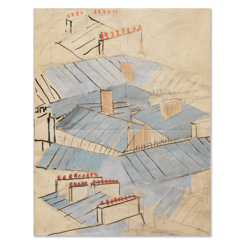 Rooftops Print by Paule Marrot, Unframed, 54" H x 42" W x 1.25" D