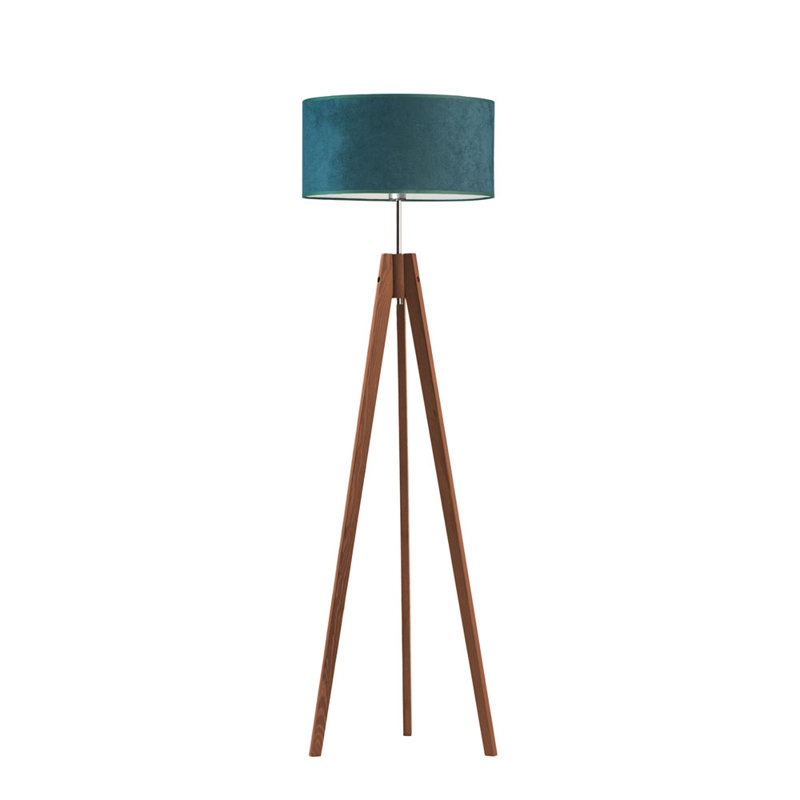Caba 138cm Tripod Floor Lamp, Green, Light Brown