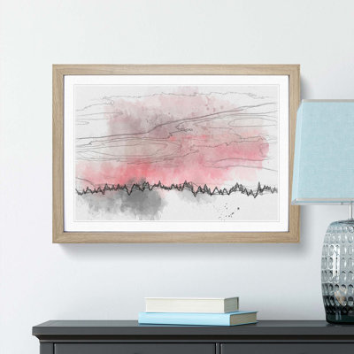 Pink Sunset Above a Forest - Picture Frame Graphic Art Print