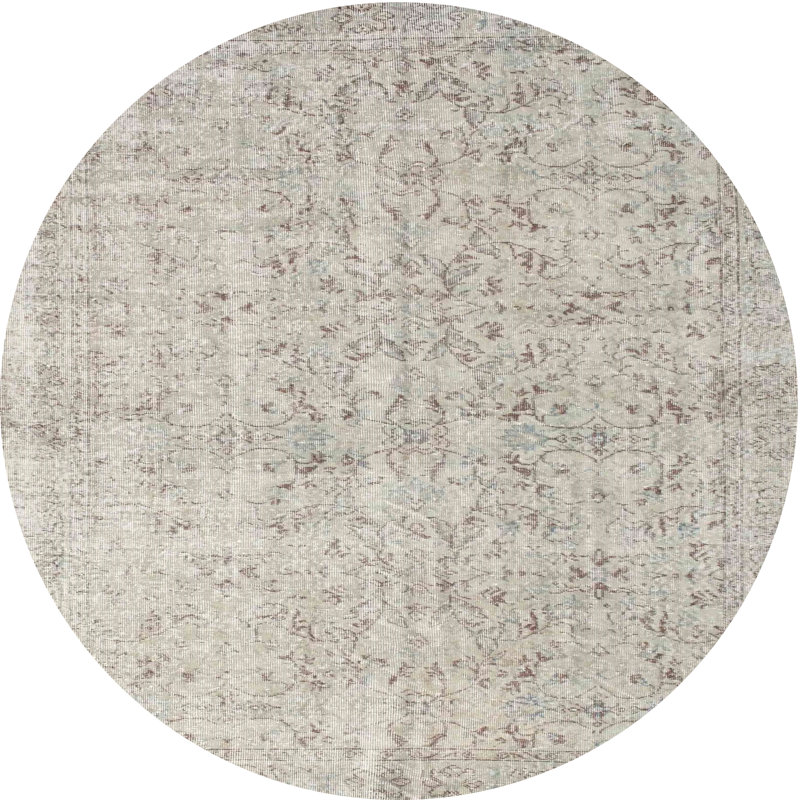Tapis floral gris, Rond 6 pi