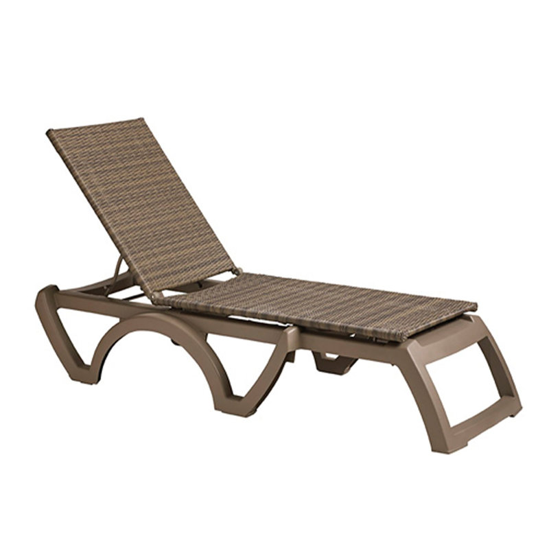 Java Outdoor Wicker Chaise Lounge, Taupe