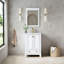 Meuble-lavabo blanc en bois massif l 24 po x H 34,1 po avec lavabo en céramique Cupc, charnières à fermeture en douceur et poignées en aluminium anodisé doré-317000953