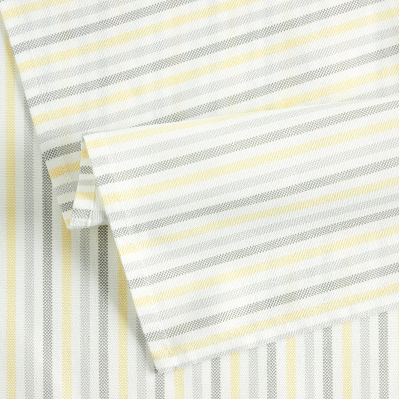 Serviette à rayures Martha Stewart, Gris / Jaune