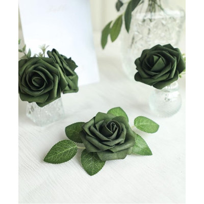Artificial Flowers 25Pcs Real Looking Forest Green Ombre...