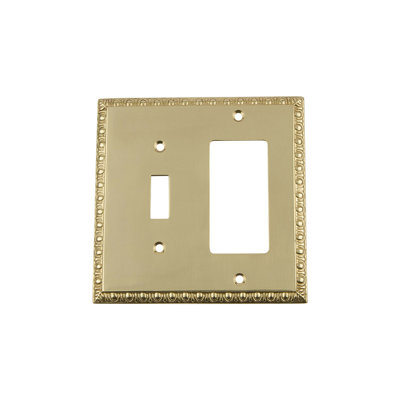 Egg and Dart 2-Gang Toggle Light Switch / Rocker Combination Wall Plate