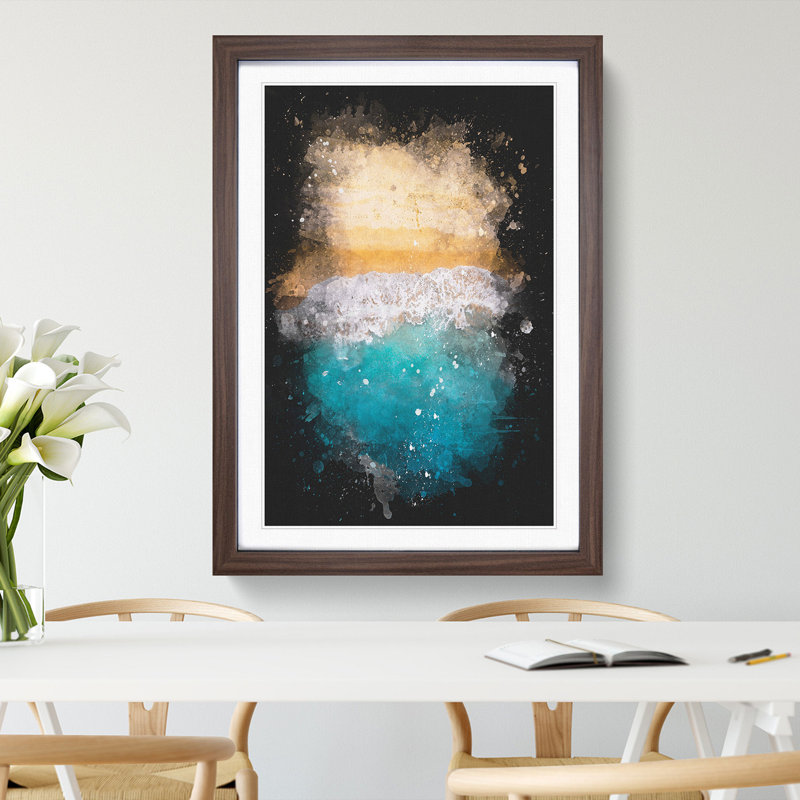 'Beach in Australia' - Picture Frame Graphic Art Print, 63cm H x 45cm W x 2cm D, Walnut Framed