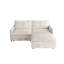 Canapé modulaire 2 places en L avec repose-pieds et revêtement en velours côtelé, structure en bois, haut, beige, canapé modulaire beige, bois, éponge, confortable-121047934