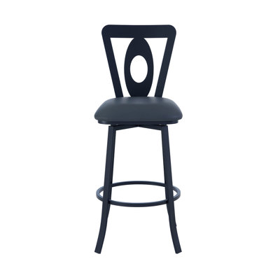 Swivel Upholstered Counter Stool with Metal Frame