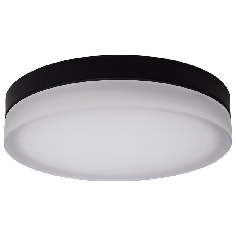 Plafonnier encastré en verre à DEL, H 3,13 po x l 14 po x P 14 po, Noir