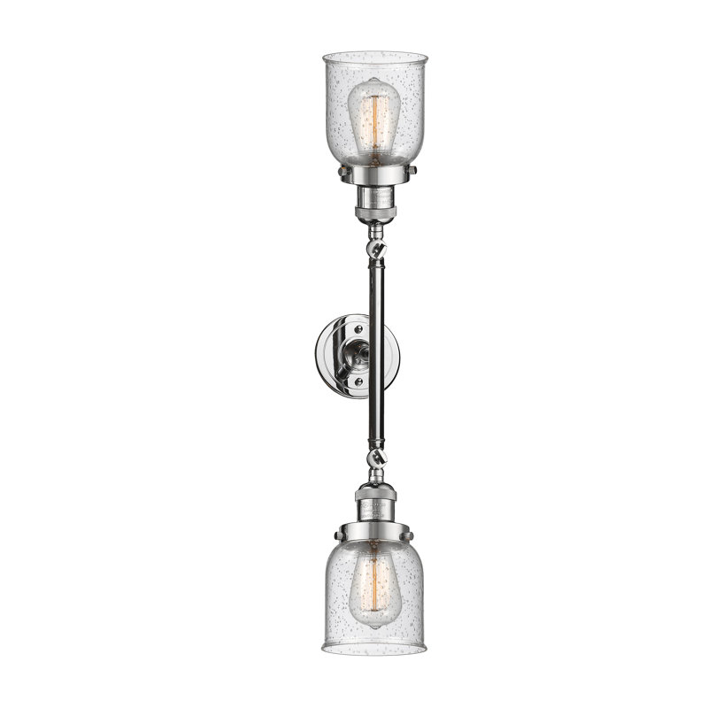 Éclairage de salle de bain à intensité variable 2 lumières Aloysia, Chrome poli