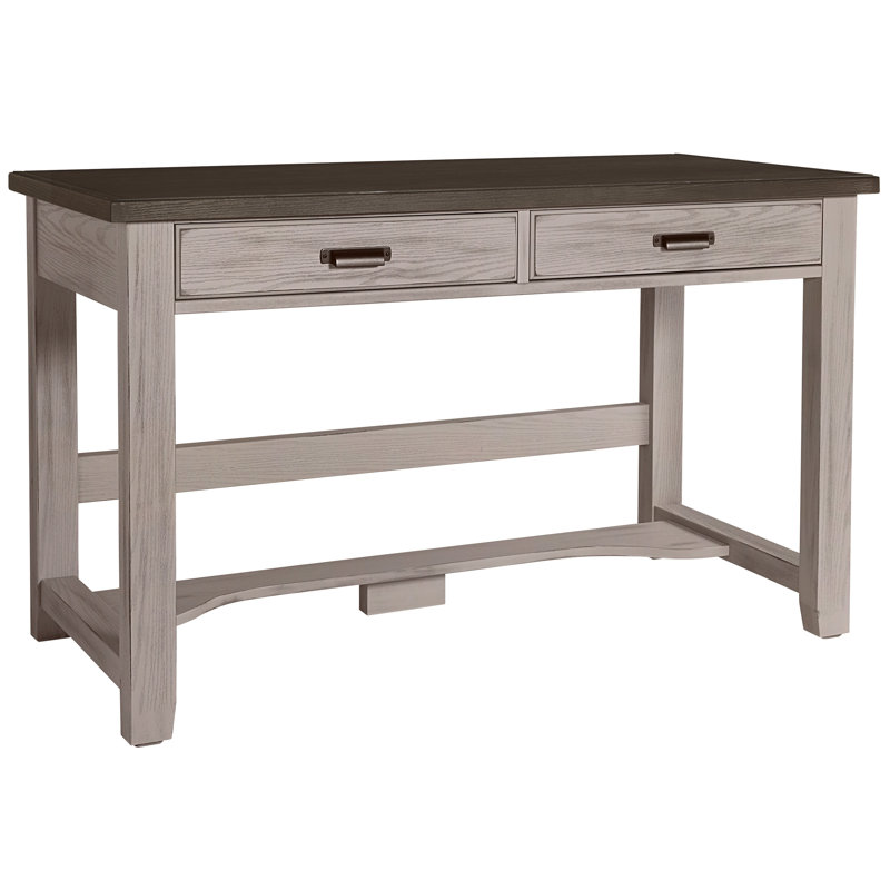 Mclaughlin Solid Wood Base Writing Desk, Dover Gray