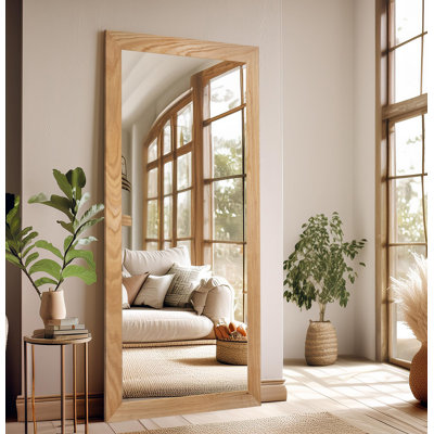 Miroir de plancher en bois franc Union Rustic Ozark