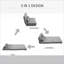 Canapé convertible paresseux HOMcom - Canapé-lit pliant avec coussins | Polyester | Gris clair-1885603786