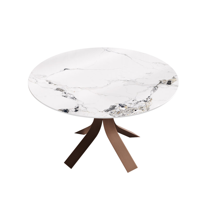 Table de salle à manger Modern, H 29,53 po x L 53,15 po x l 53,15 po, Brun, Encre