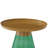 2-Piece Round Nesting Side Table Set with Matte Gold Metal Tray Tops and Emerald Green Glass Bases-1801020871-1801020864