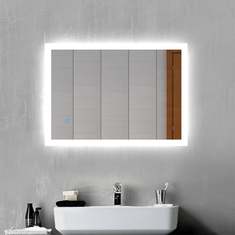 Illuminated Led Bathroom Mirror With Demister | Single Touch Sensor Switch, 70cm H x 50cm W