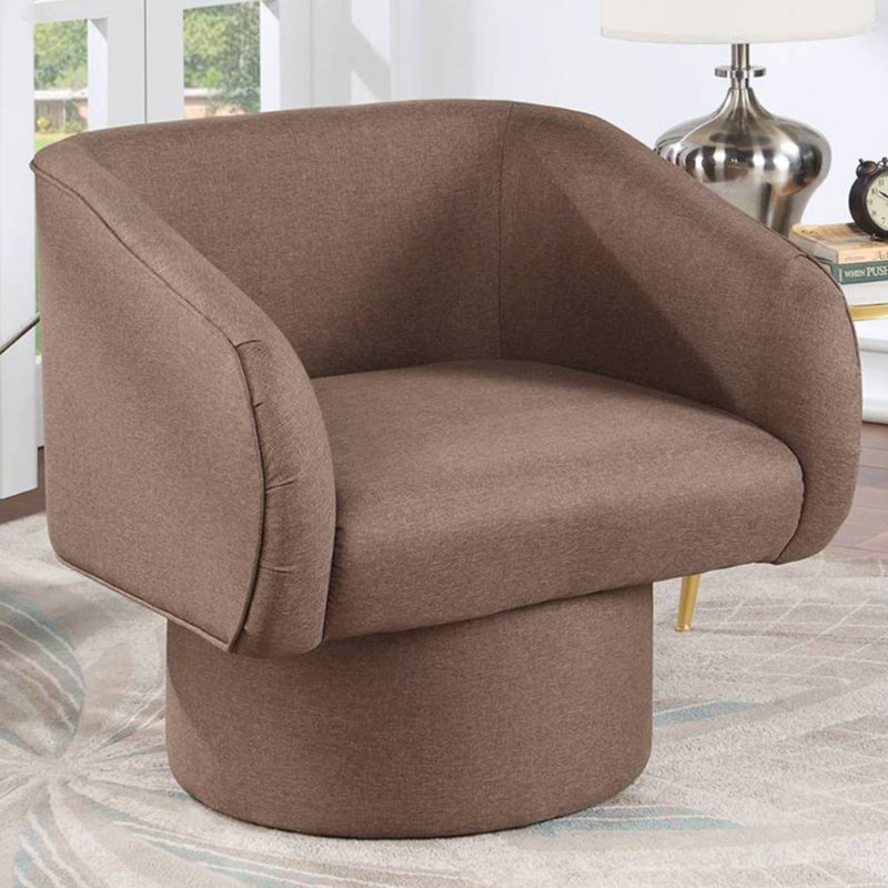 Fauteuil en tissu l 28 po Aricela, Brun