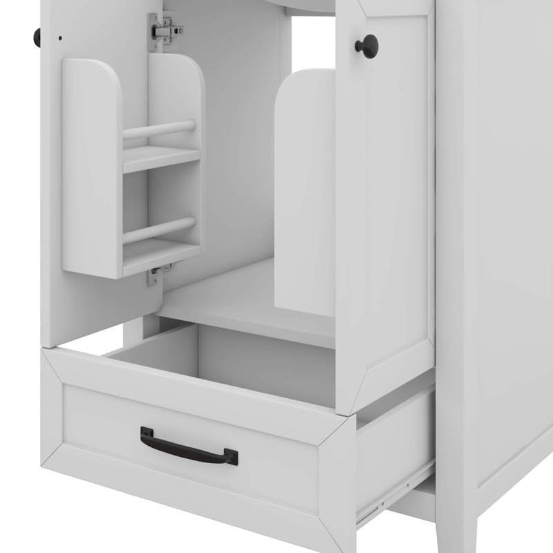 Meuble-lavabo compact 24 po avec lavabo, 1 tiroir et panneaux de rangement