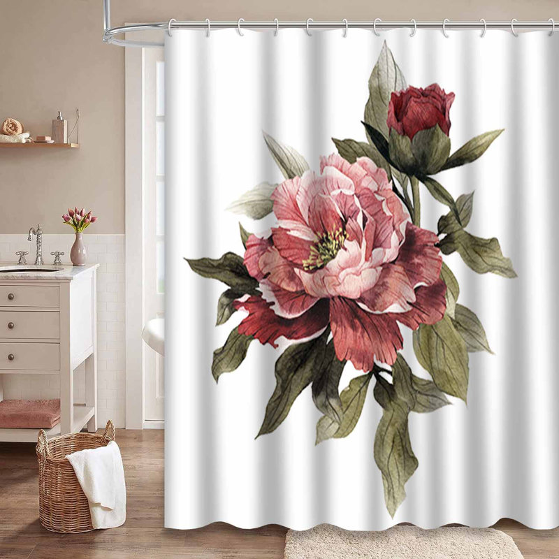 Rideau de douche imperméable Bouquet Watercolor Invitation, L 72 po x l 72 po