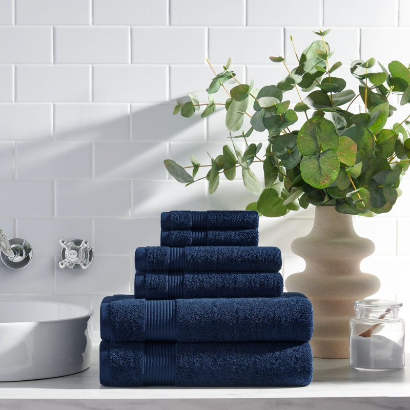 Brendle 6pc Bath Towel Set, Lapis Navy