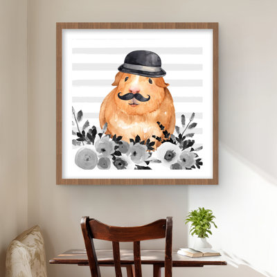 Guinea Pig Detective - Illustrative Pets Framed Print Decor