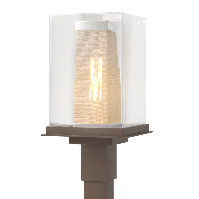 Tête de lanterne câblée 1 lumière H 18 po Polaris, Bronze côtier, Argent bord de mer