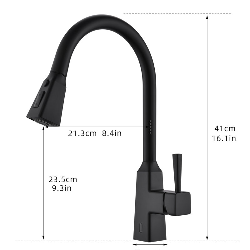 Touchless Kitchen Faucet,Hands Free Automatic Smart Kitchen Faucet, Black